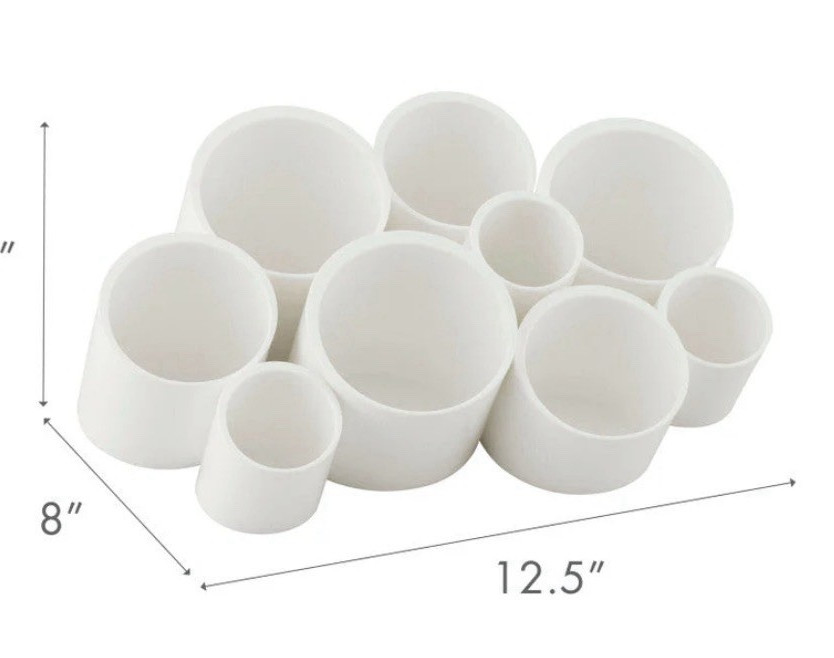 Boon Stash Desktop Organizer White Plastic 9-Cup Set MPN B11350