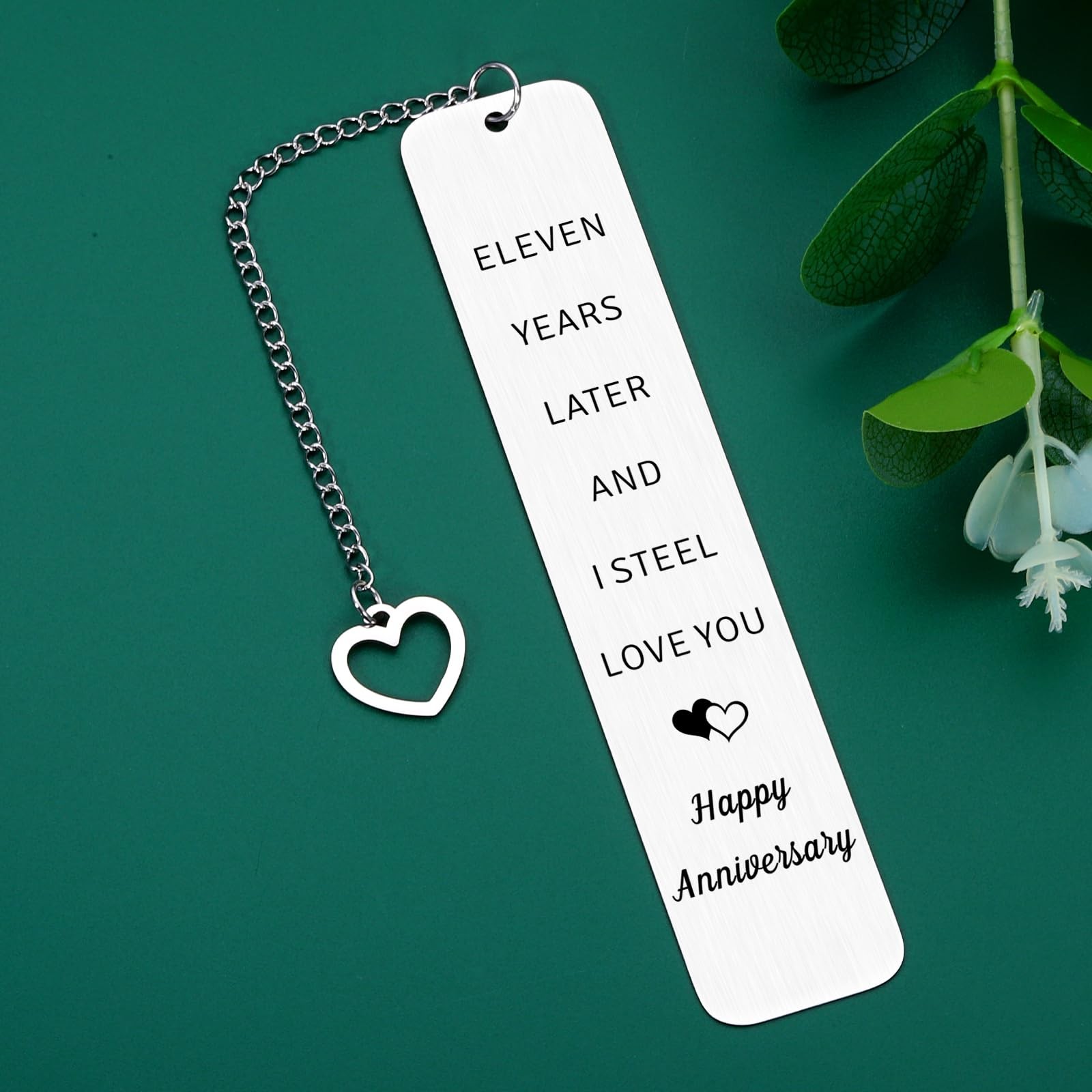 11 Year Anniversary Steel Gifts for Couple 11th Wedding small, Silver