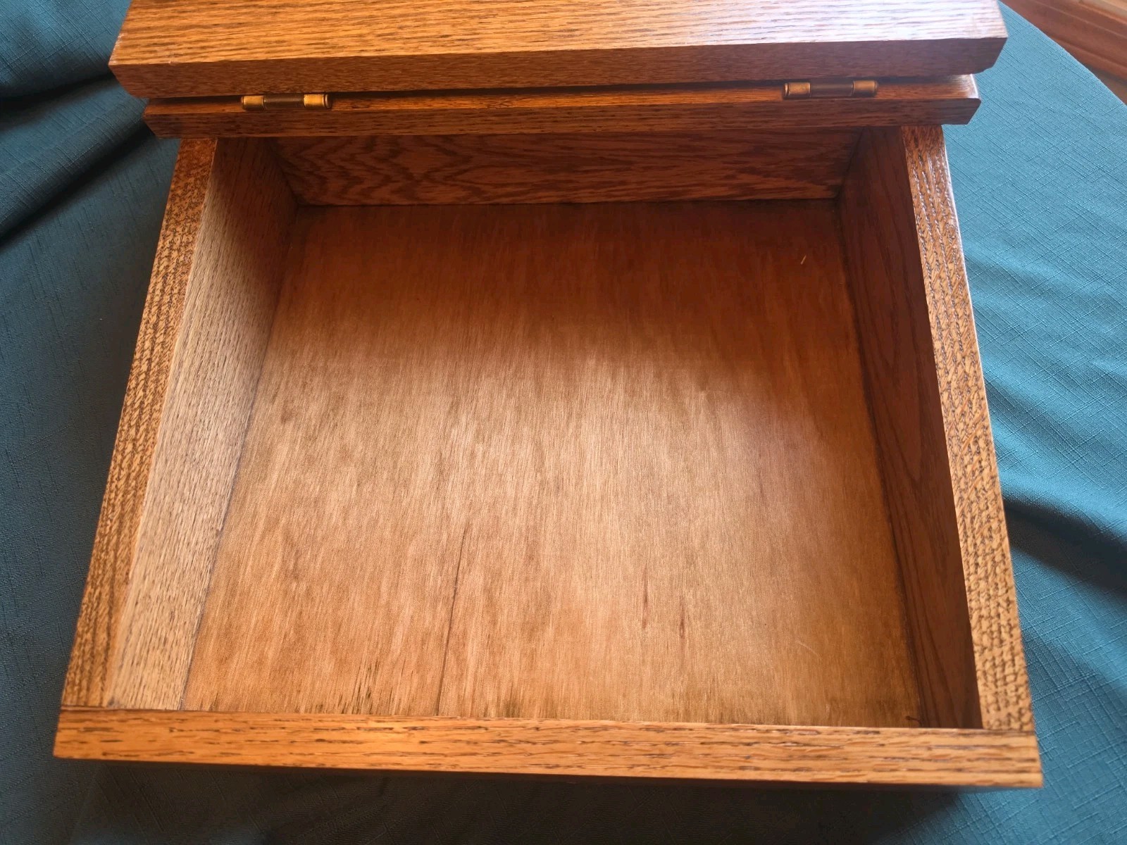 Vtg Wooden Lap Writing Desk Slant Tilt Top Hinged Storage Portable READ