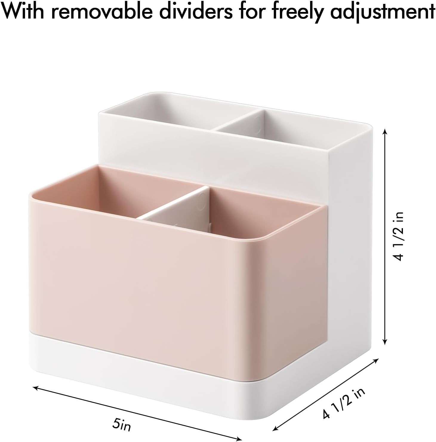 4-Compartment Lightweight Desk Caddy for Pens, Accessories & Cosmetics Care