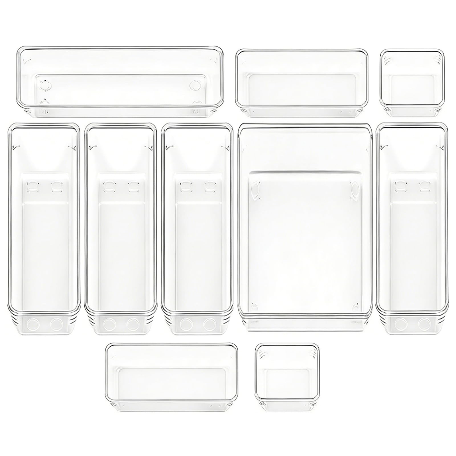 Clear Acrylic Drawer Organizer Trays, 5 Size Junk Box Organization Small Stor…