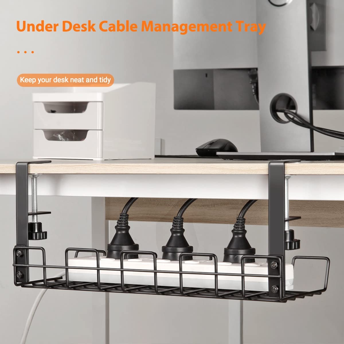 WILLIZTER Under Desk Cable 6.1976 cm x 15.1892 x 38.8874 cm, Black