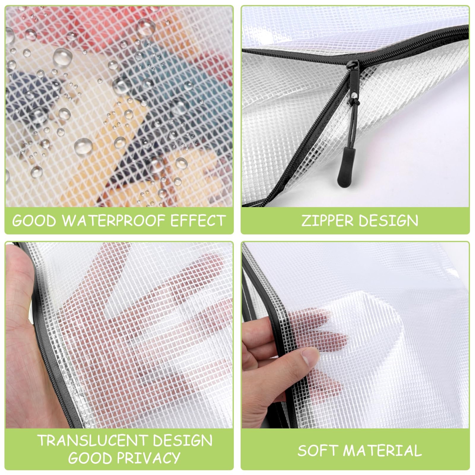 24pcs Mesh Zipper Pouches, A3 Size 17 x 12 inches Waterproof Black Zipper Bag…