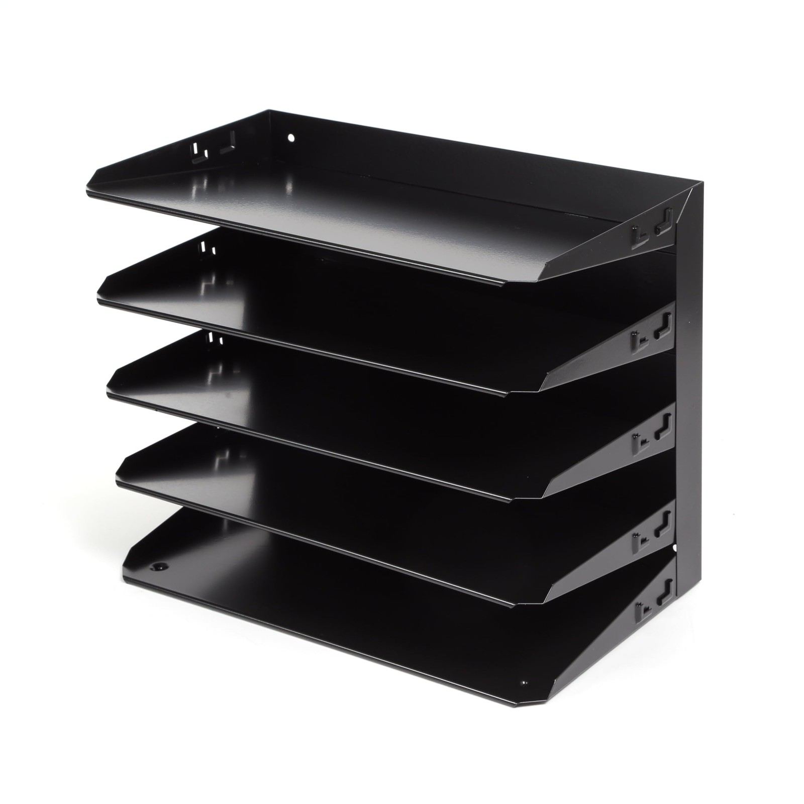 5 Slot Desk Organizer Tray for Legal Folders Durable Steel with Label Holders