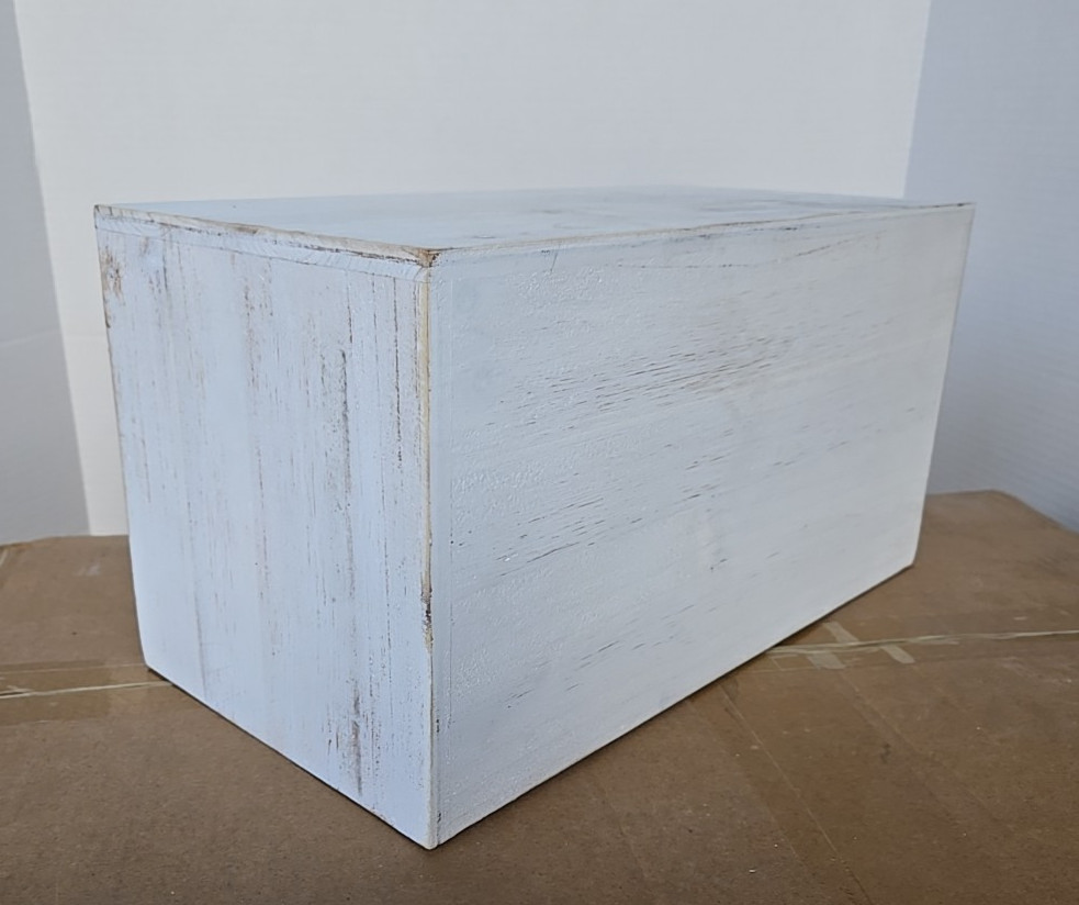 SeekElegant Wooden Desktop Organizer w/ 4 Drawers, White Washed NEW (40B)
