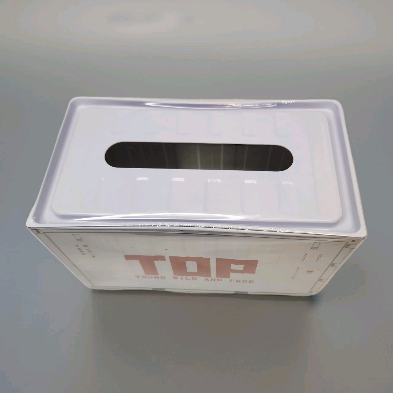 Tissue Box Metal Desktop Organizer Container Storage Box Bin Office Supplies NEW