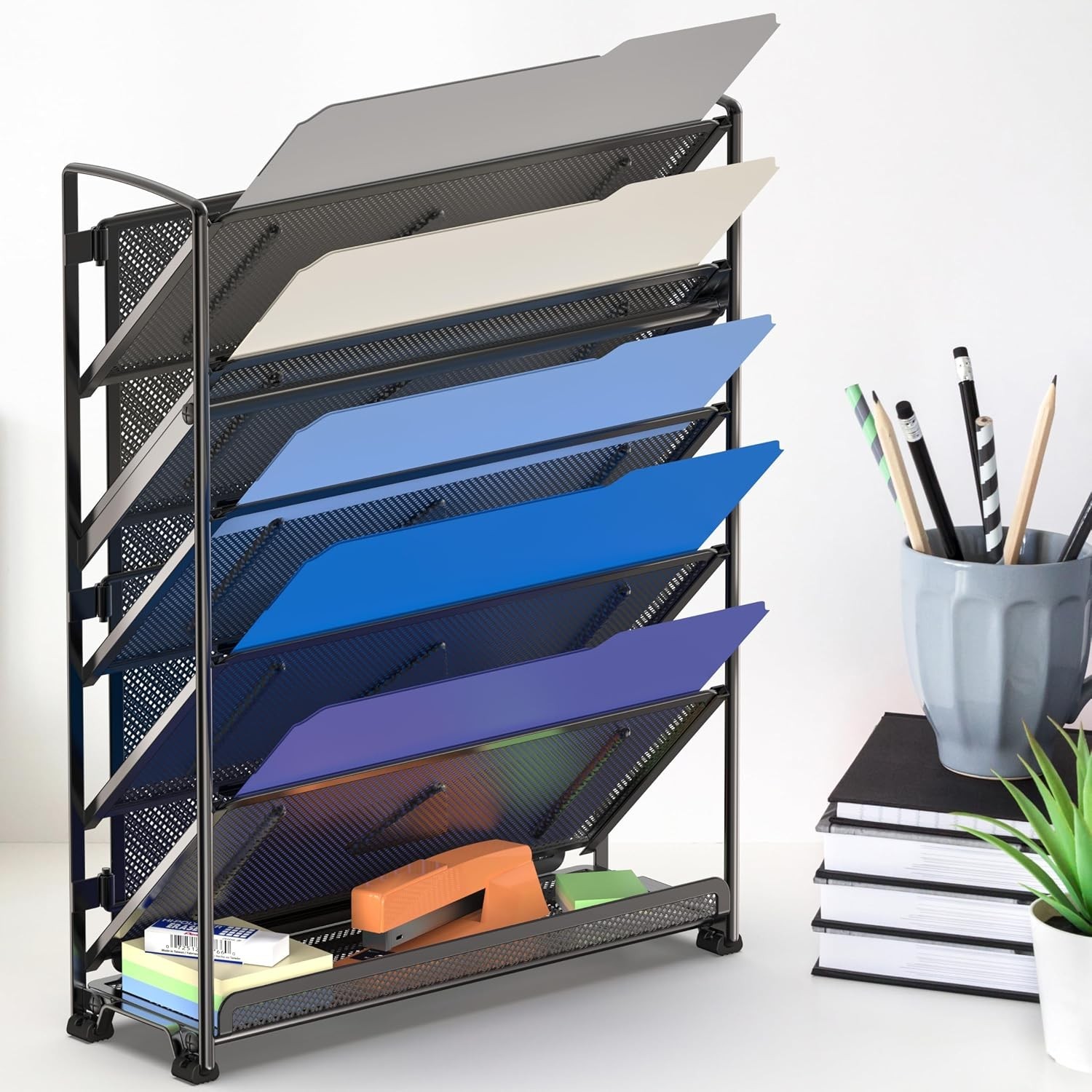 Durable Alloy Steel 6-Tier Wall Mount Letter Tray – Home Office Must-Have