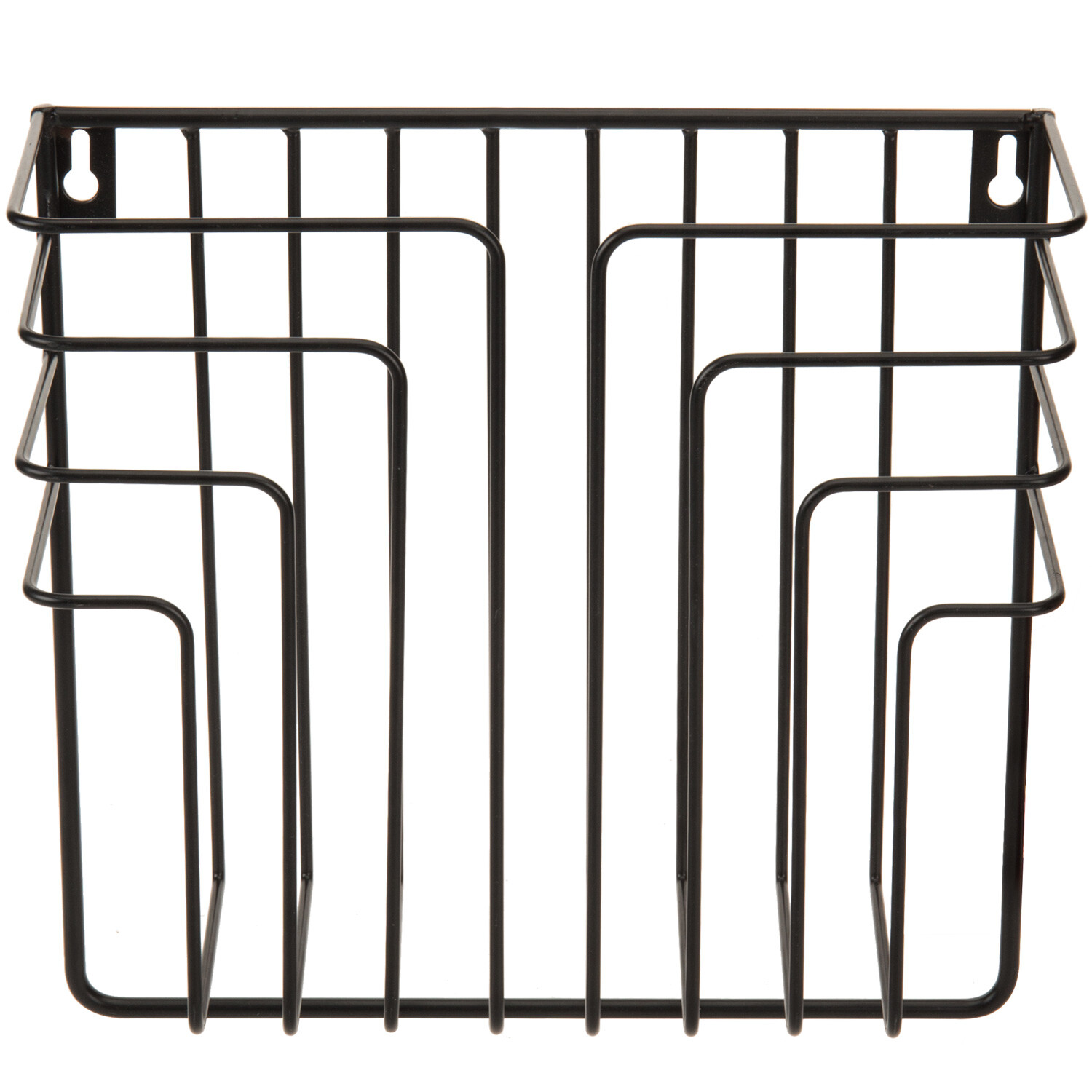 MyGift Modern Black Metal Wire Wall Mounted Magazine and File Folder Holder Rack