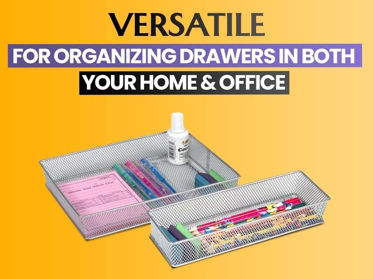 Stylish Steel Wire Organizer Bin – Perfect Dimensions for Desktop and Drawer Use