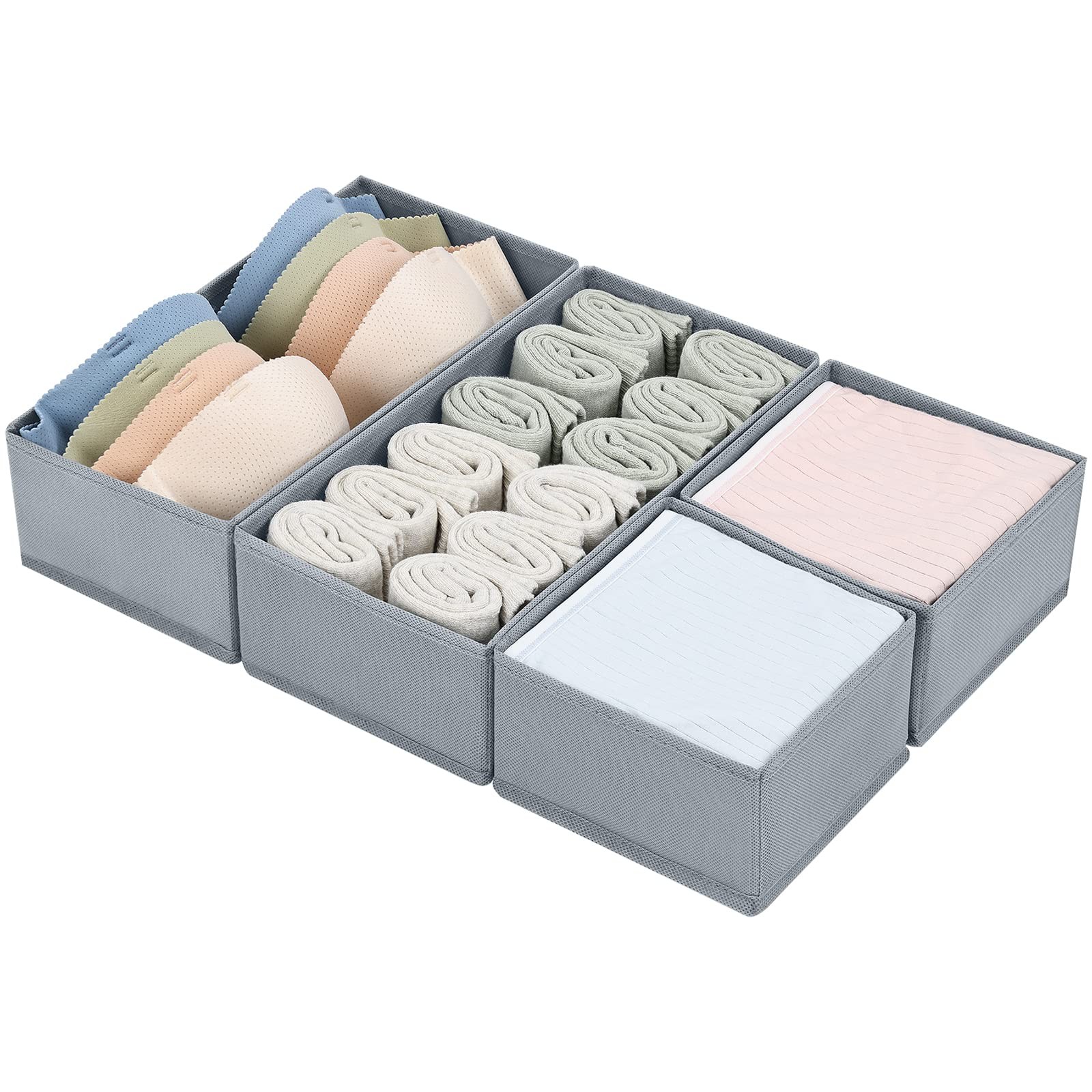 Dimj Drawer Organizers Clothes Set Of 4 Dresser Organizer Bins Fabric Closet