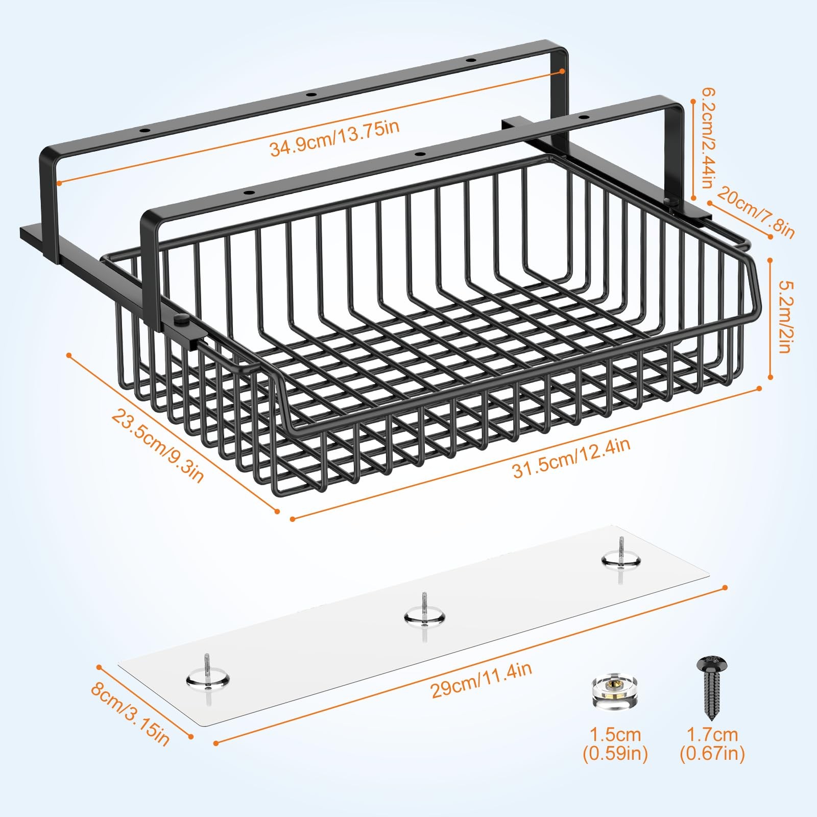Under Desk Drawer, Slide Out Design,No Drill Metal Under Desk Cable Managemen…