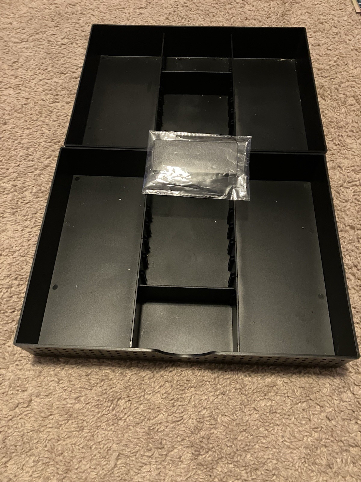Office/School Supplies Lot: Black Metal Mesh File Sorter, Stapler, Tape, Bin