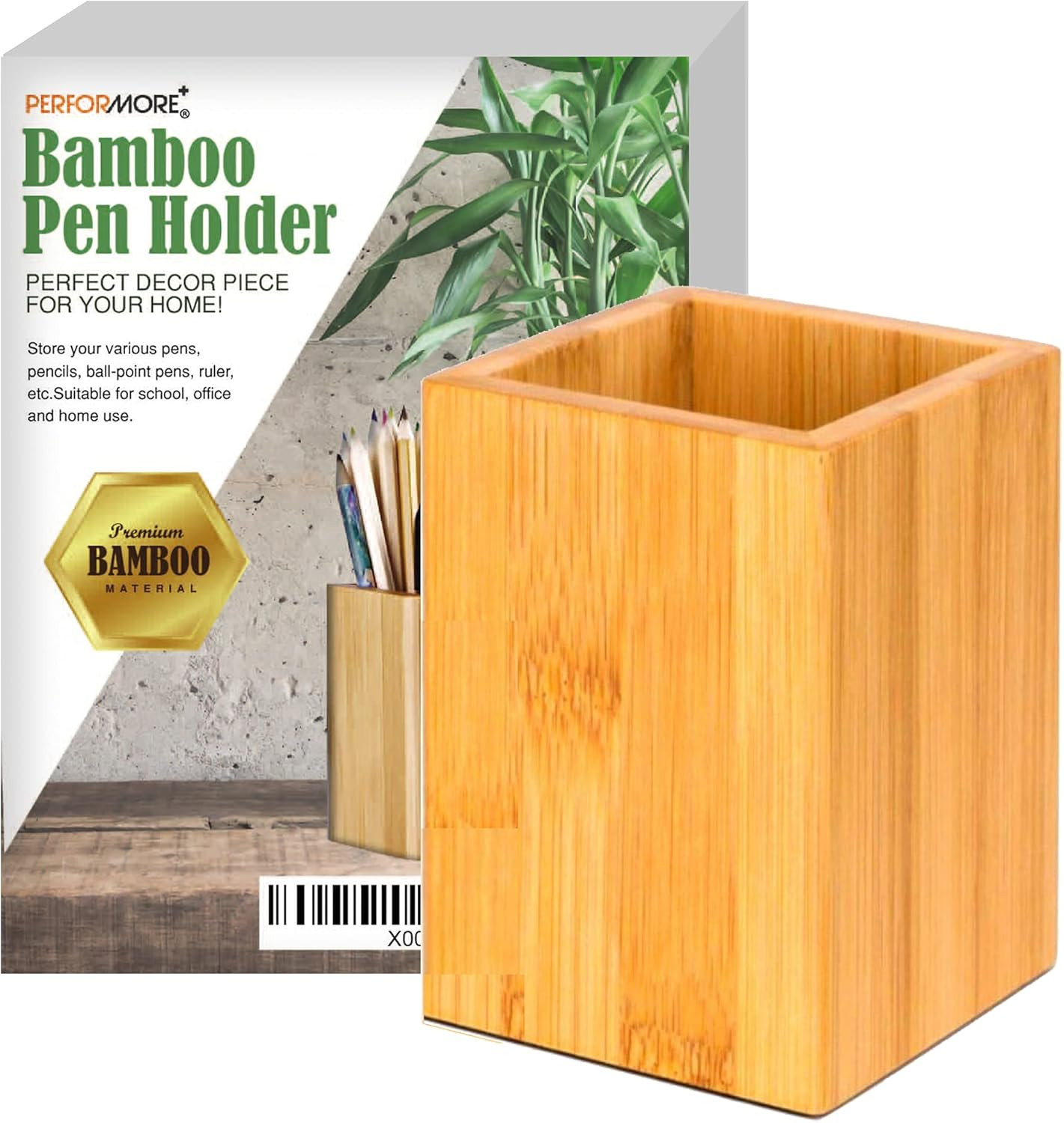 Eco-Friendly Bamboo Pen Holder | Minimalist Wooden Pencil Cup | Natural Desk Org