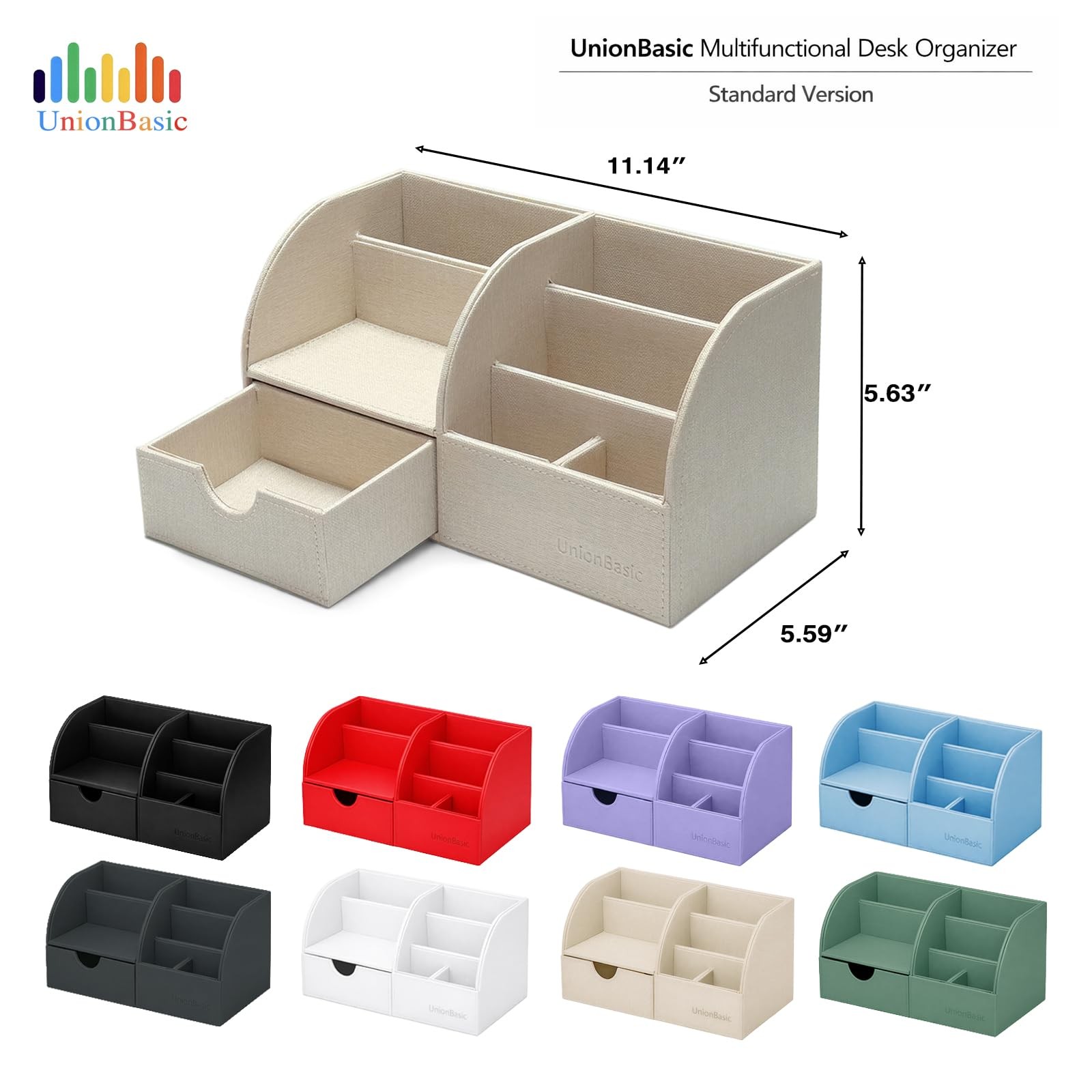 Desk Organizer Multifunctional Leather Desktop Pen Holder Storage Box Business C