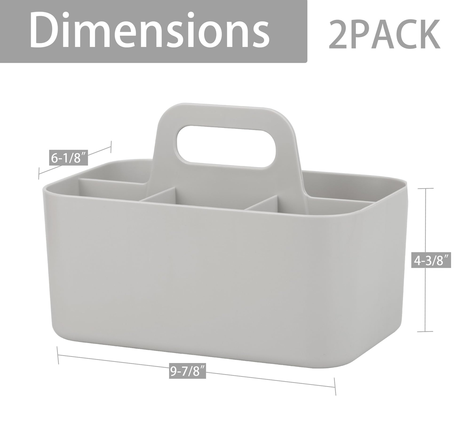 2 Pack Caddy With Handle Portable Plastic Caddy Storage For Cleaning Bath Makeup