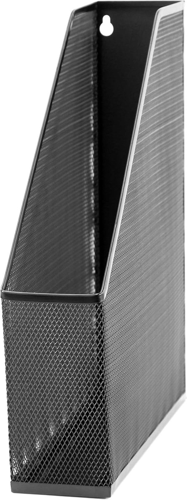 Mesh Steel Magazine File Holder, 12.5″ X 9.8″ X 3″, Black, Desk Organizer for Ma