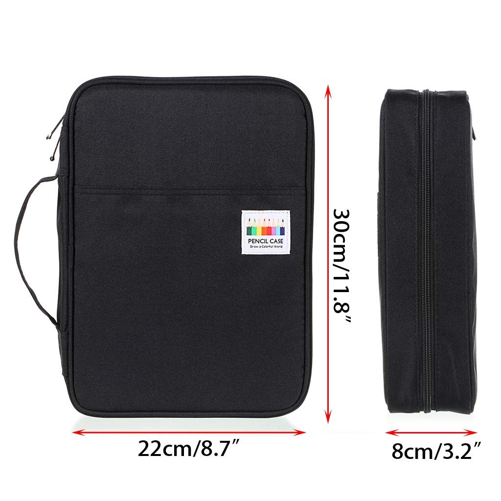 Colored Pencil Case 220 Slots Pen Pencil Bag Organizer with Handy Wrap Portab…