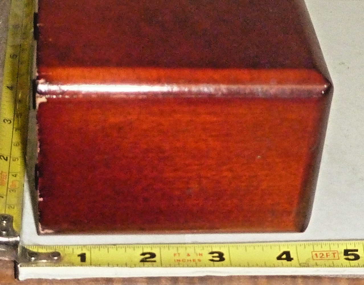Vtg ELDON Solid Wood Square PENCIL HOLDER -Mahogany -Desk ~2¾ x 4″ High