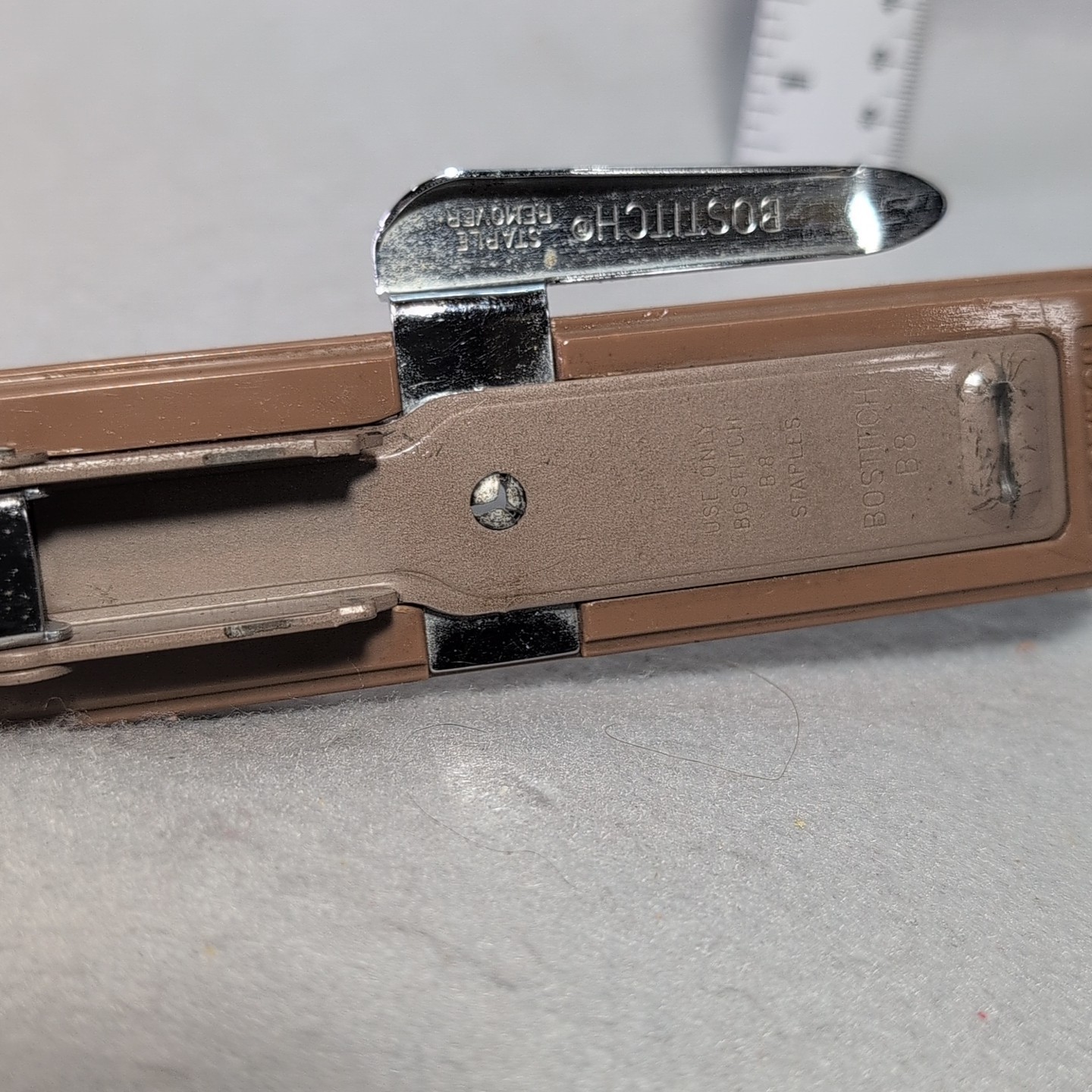 VTG Bostitch B8 Stapler With Staple Remover Brown Desktop Office WORKS
