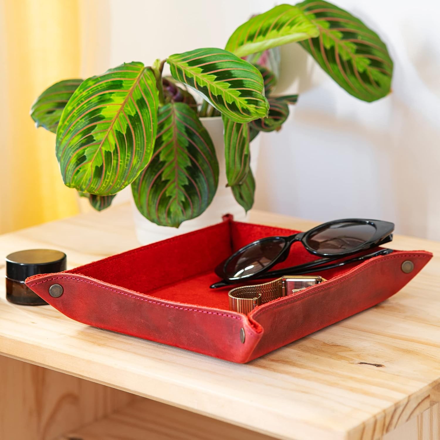 Genuine Leather Tray Organizer Practical Lightweight Water Resistant Computer