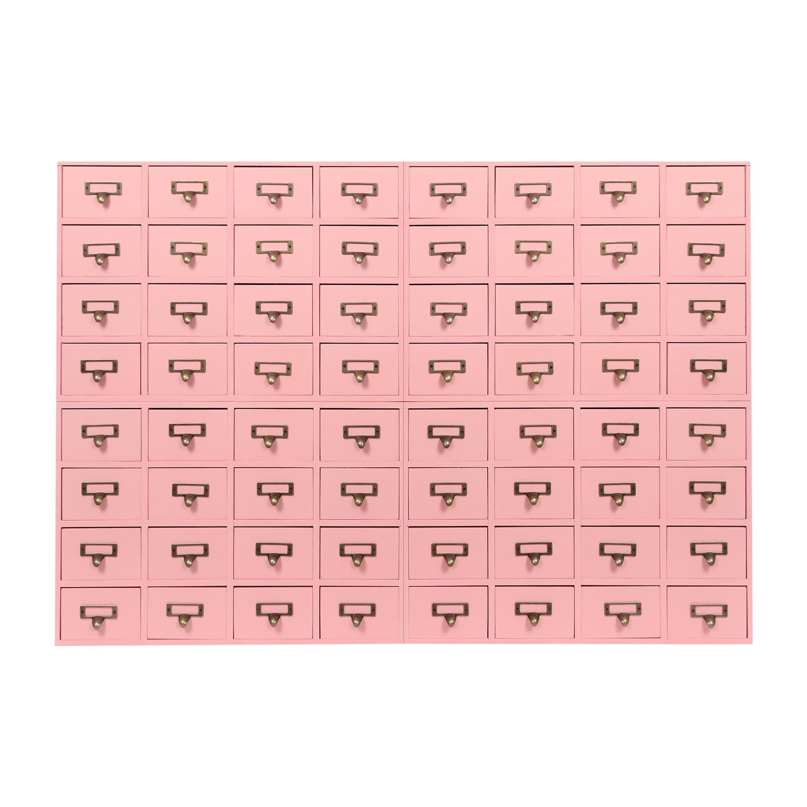 64-Drawer Wooden Storage Cabinet Vintage Tabletop Mount Desk Organizer Pink