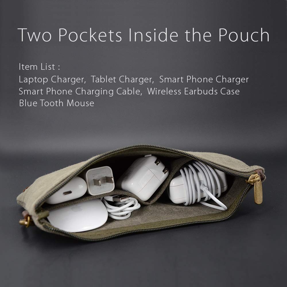 All Purpose Utility Zipper Pouch, EDC Organizer, Water Resistant, Durable Wax…