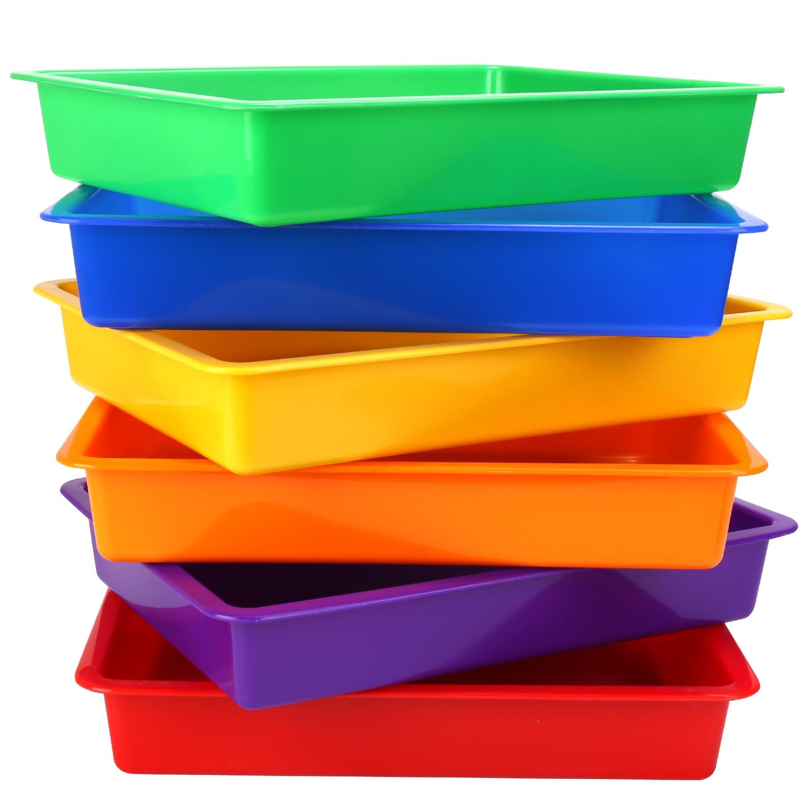 Plastic Paper Trays for Classroom, 6 Pack Colorful Classroom Turn in Bins, Th…