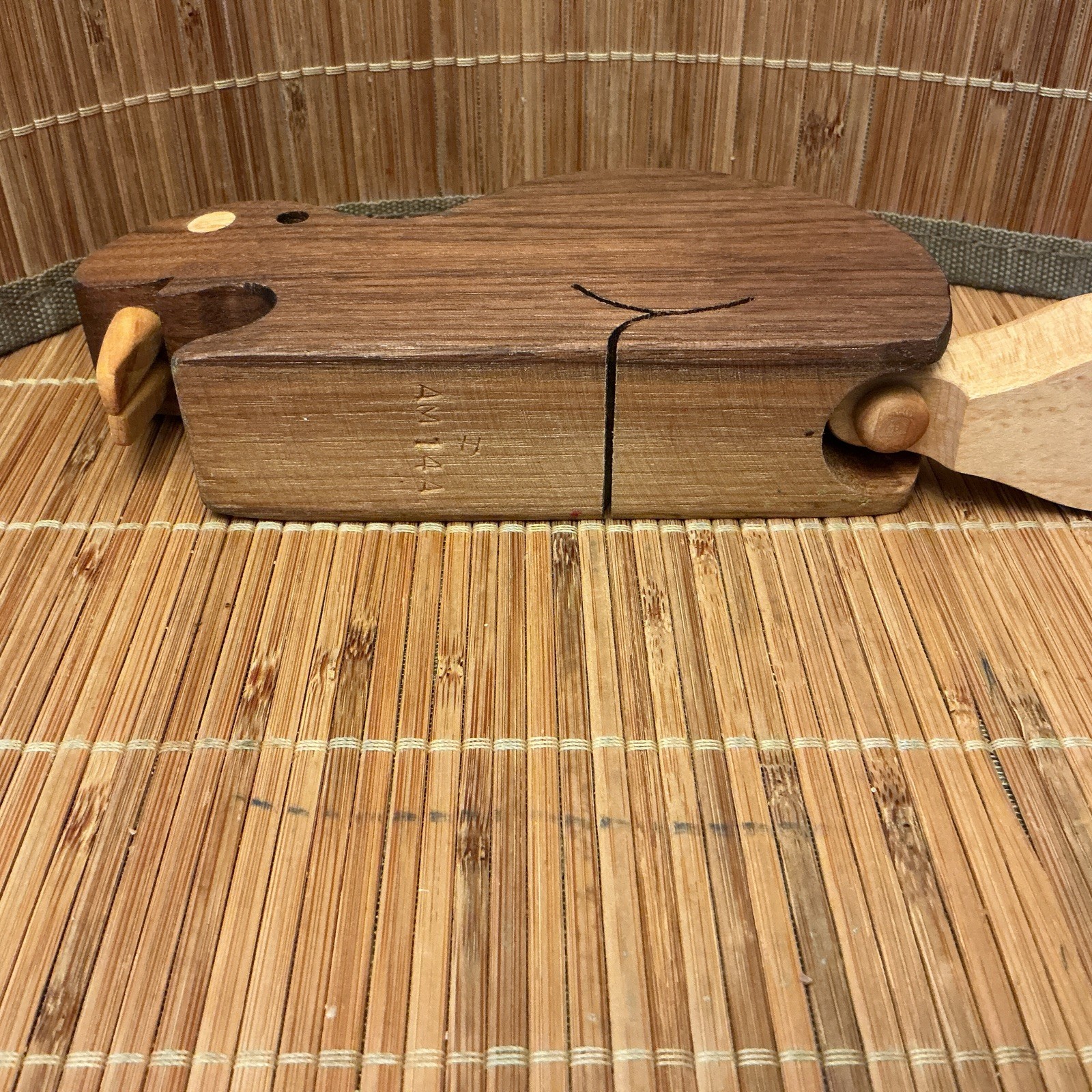 Wooden Beaver pencil Holder Desk Organizer Handmade