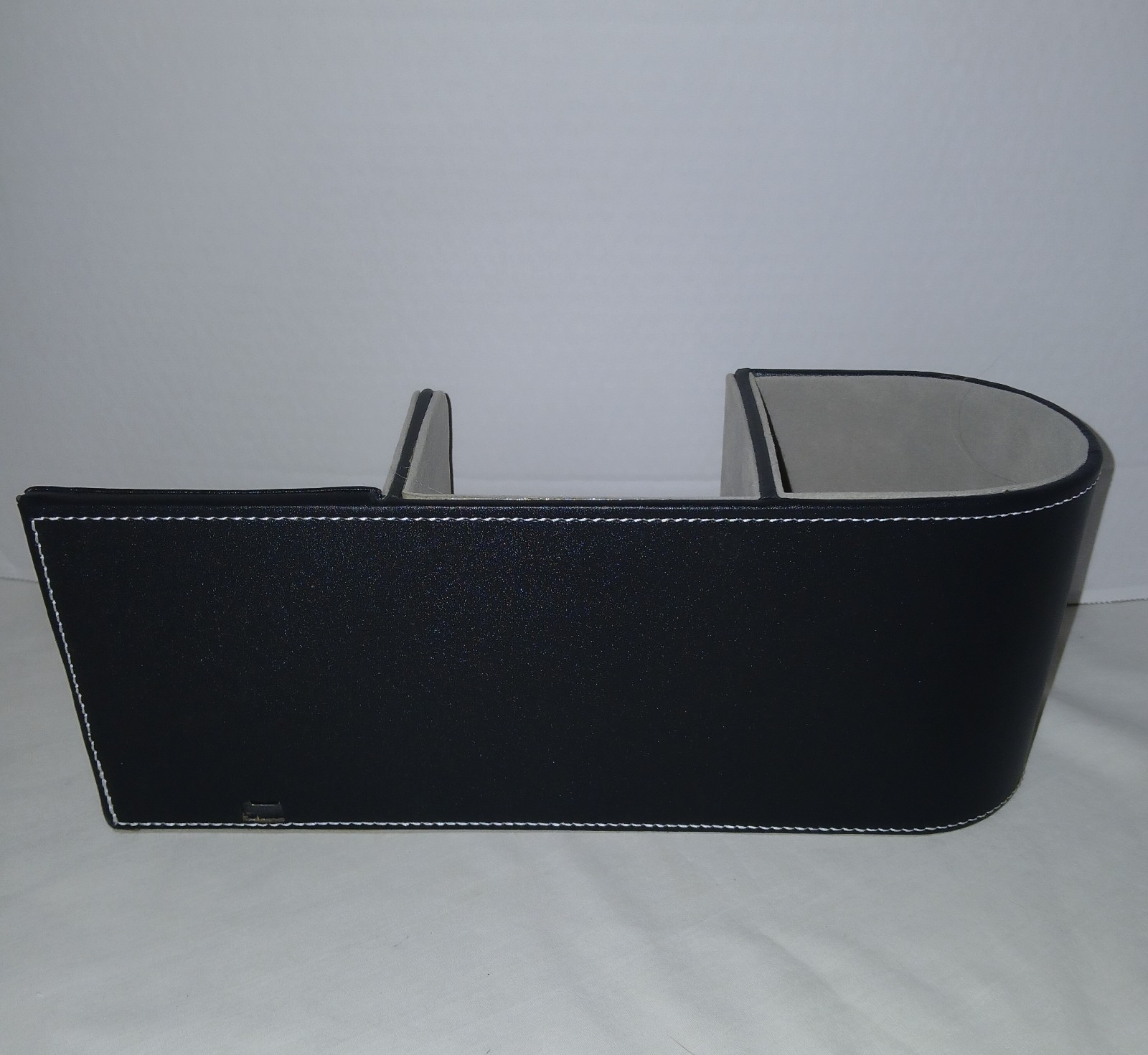 Desk Organizer With Wireless Charger Faux Leather Black NEW *NO BOX*