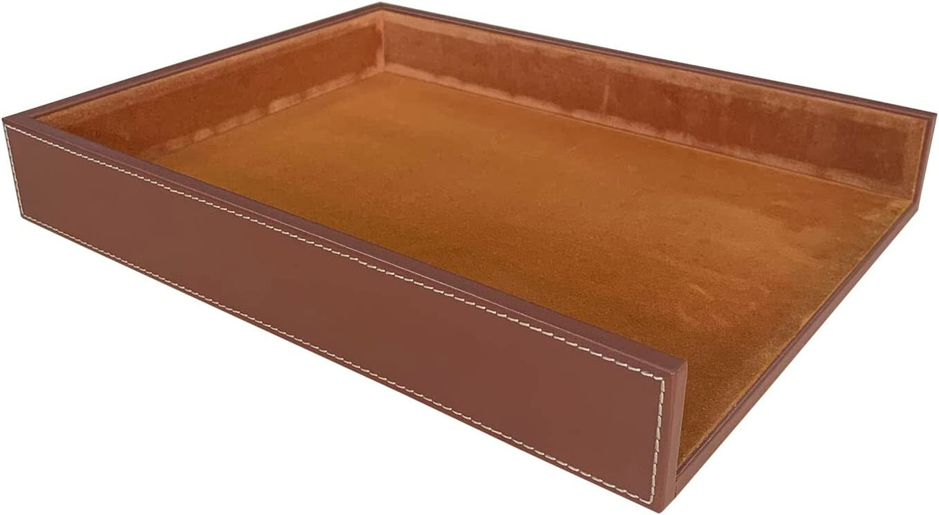 Dacasso Rustic Brown Leather Letter Tray / LETTER Size / A3201 / Brand New