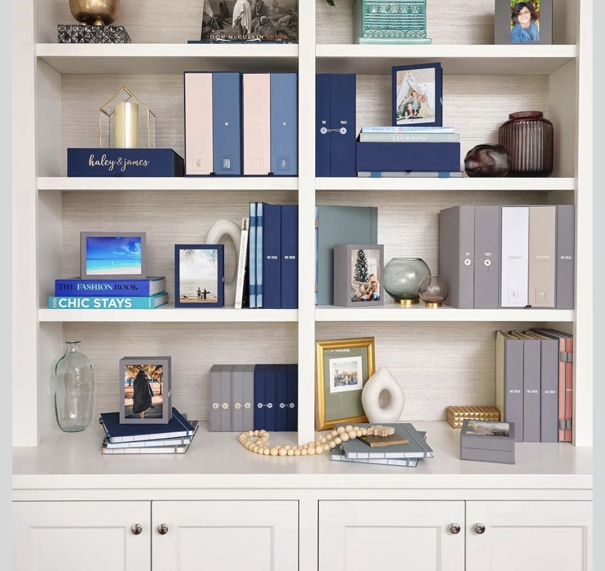 Savor All-in-One Desk Vault Organizer Storage Box Blue -Drawers Files Labels NEW