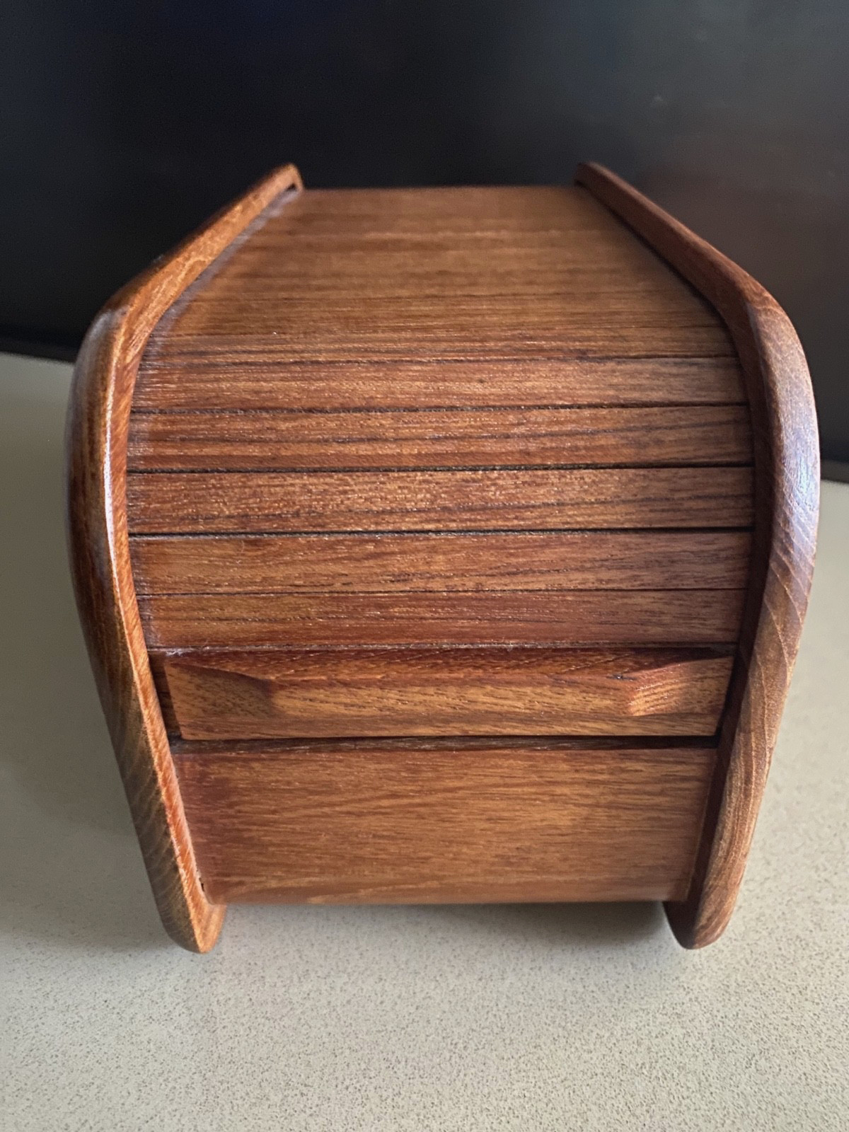Teak Wood Roll Top Tambora Box from Thailand