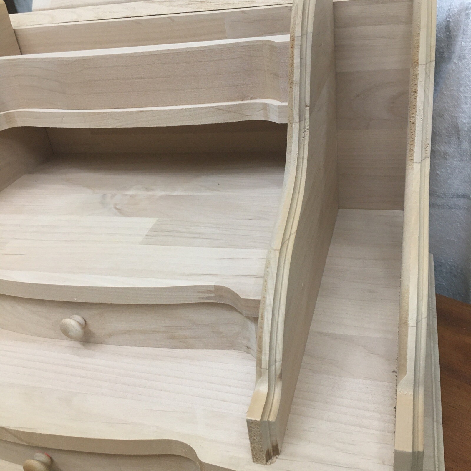 Large 4-Tier WOOD Desktop Organizer CABINET with 2 Drawers NOS Made In USA w3