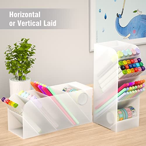 Asten Pen Holder, Pencil Holder for Desk, Pen Organizer for Clear-1 Pack