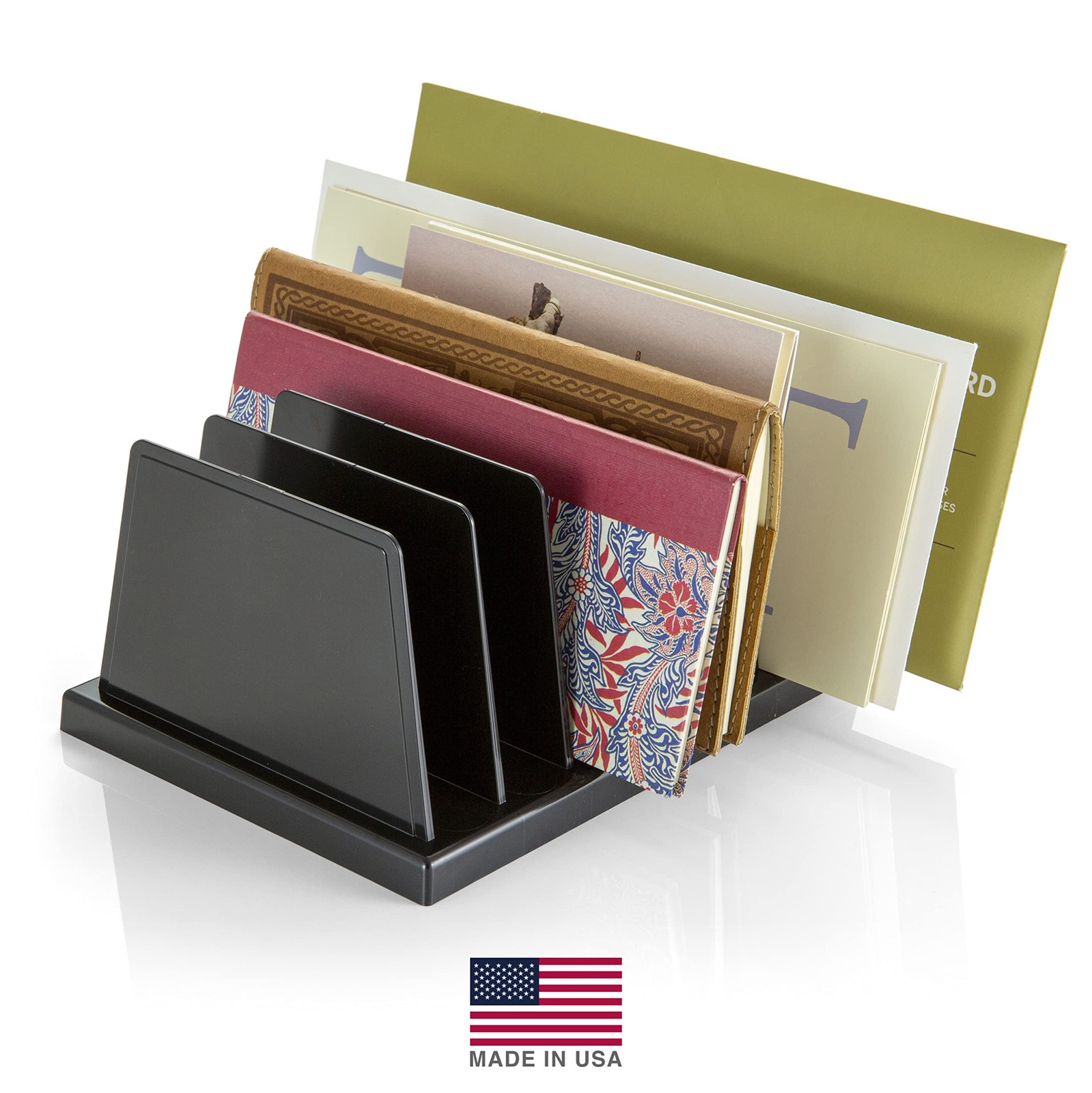 Officemate Medium Standard Sorter, 7 Compartments, Mail (Pack of 1), Black