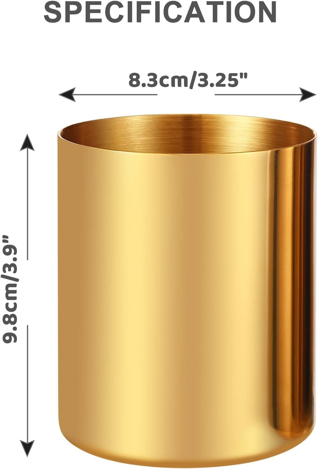 2 Packs Gold Pen Holder Desk SUS304 Stainless Steel Pen Organizer Desk Pencil