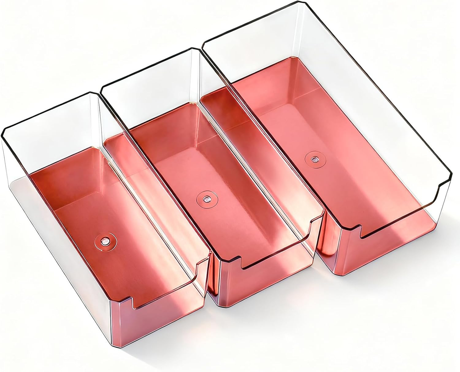 3Pcs Plastic Drawer Organizer, 3 Sizes Desk Drawer Divider Organizers and Contai