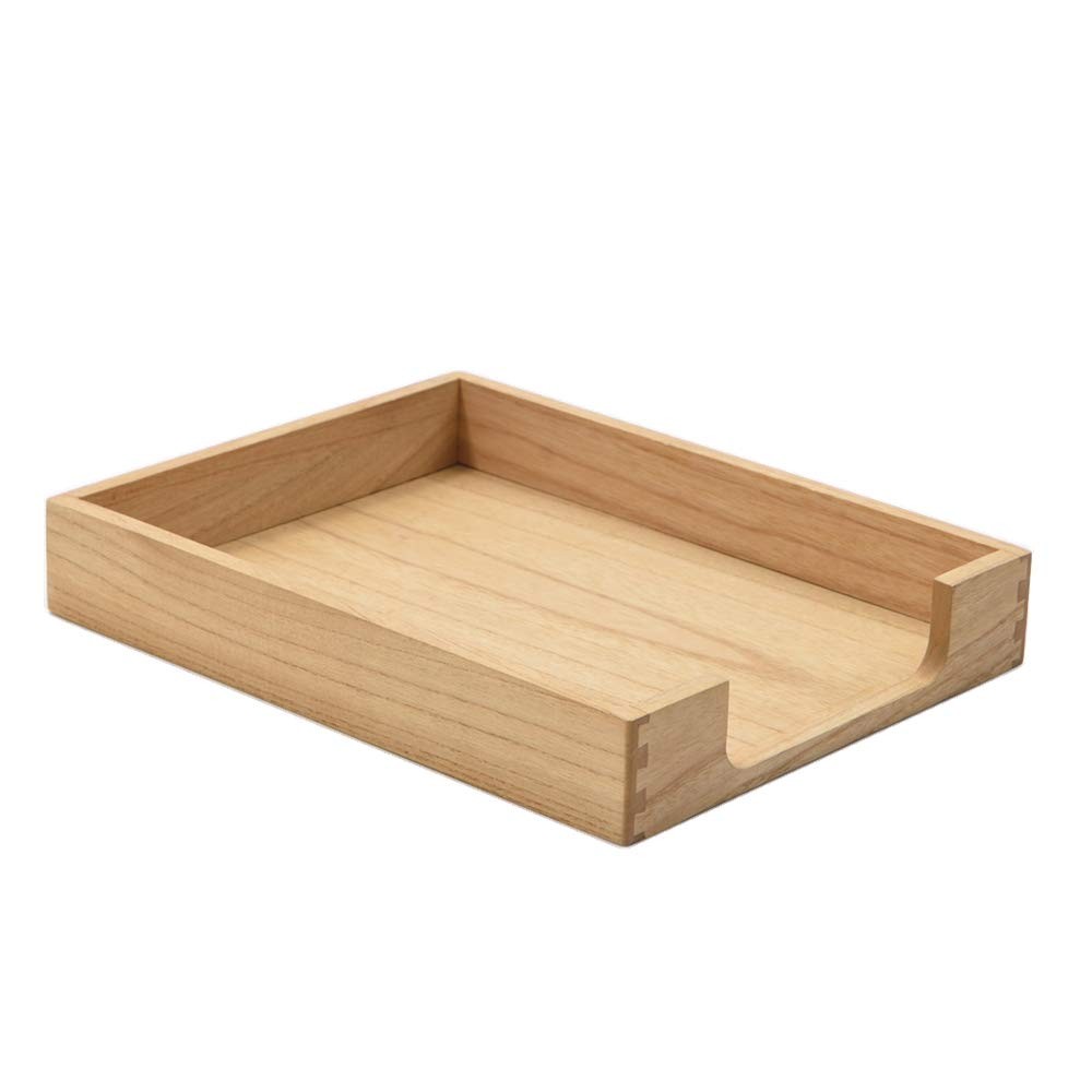 KIRIGEN Wood Letter Tray, Single-Tier 13.8″ x 10.6″ x 2.2″, Natural