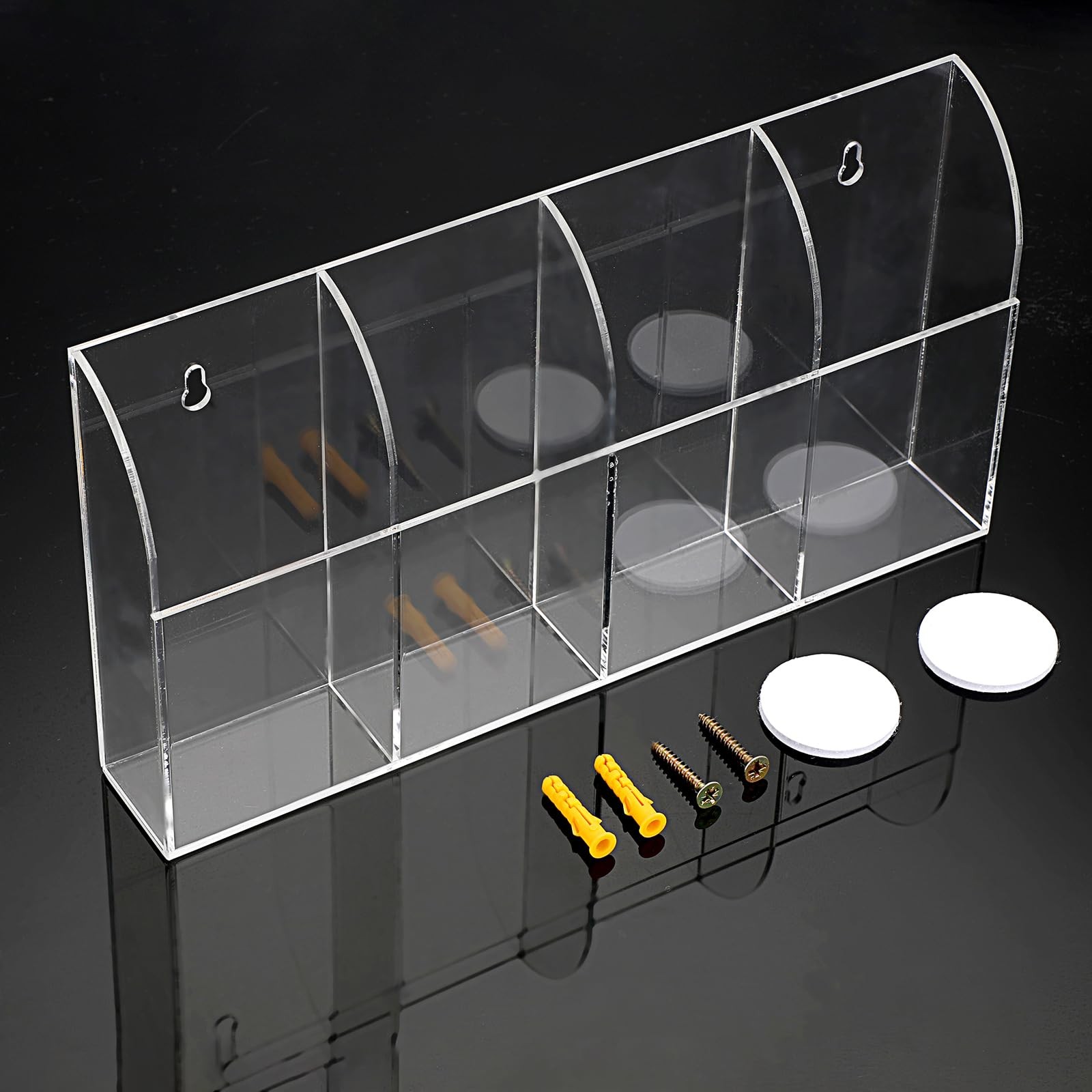 Hipiwe Wall Mount Remote Control Holder Clear Acrylic Media Organizer