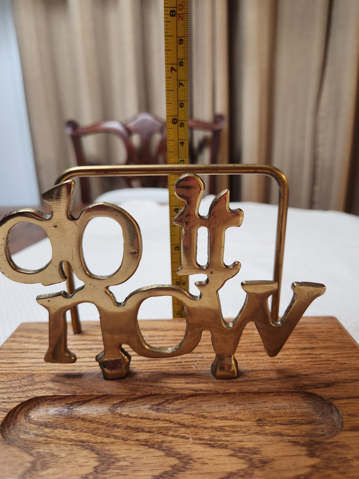 “Do It Now” Brass On Wood Letter Organizer