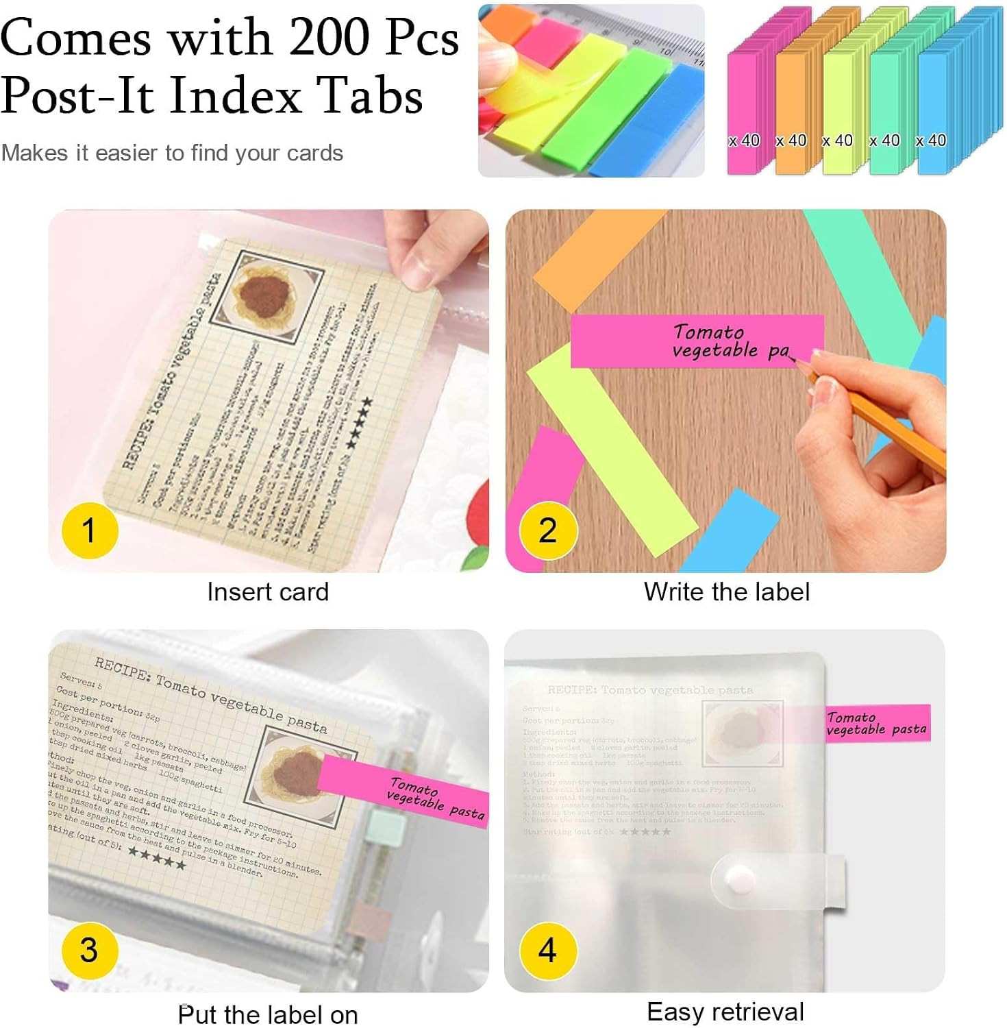 3X5 Index Card Organizer, Index Cards Clear Plastic Holder