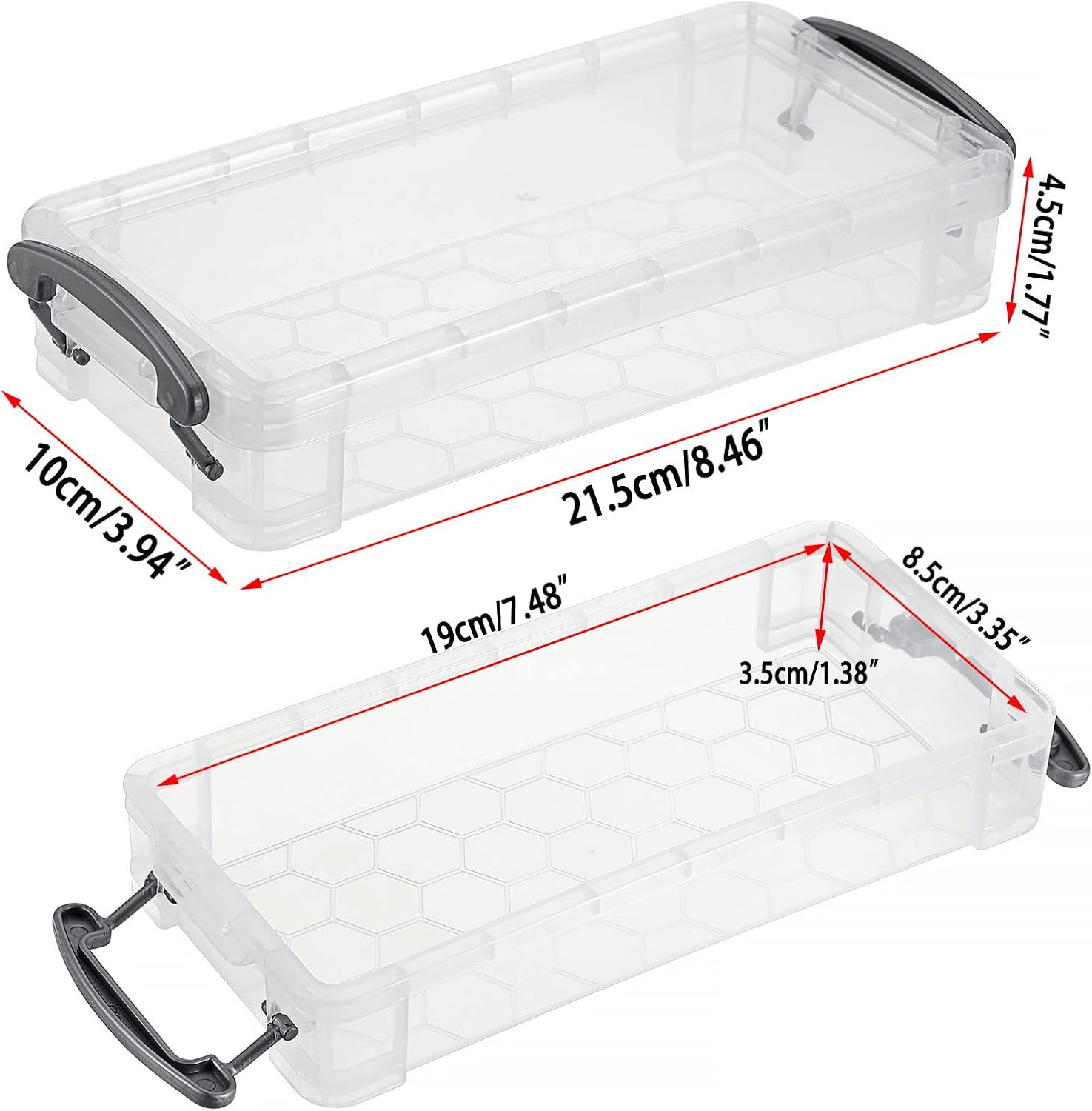Large Pencil Box Set – 6 Clear Organizers for Art & Office Supplies