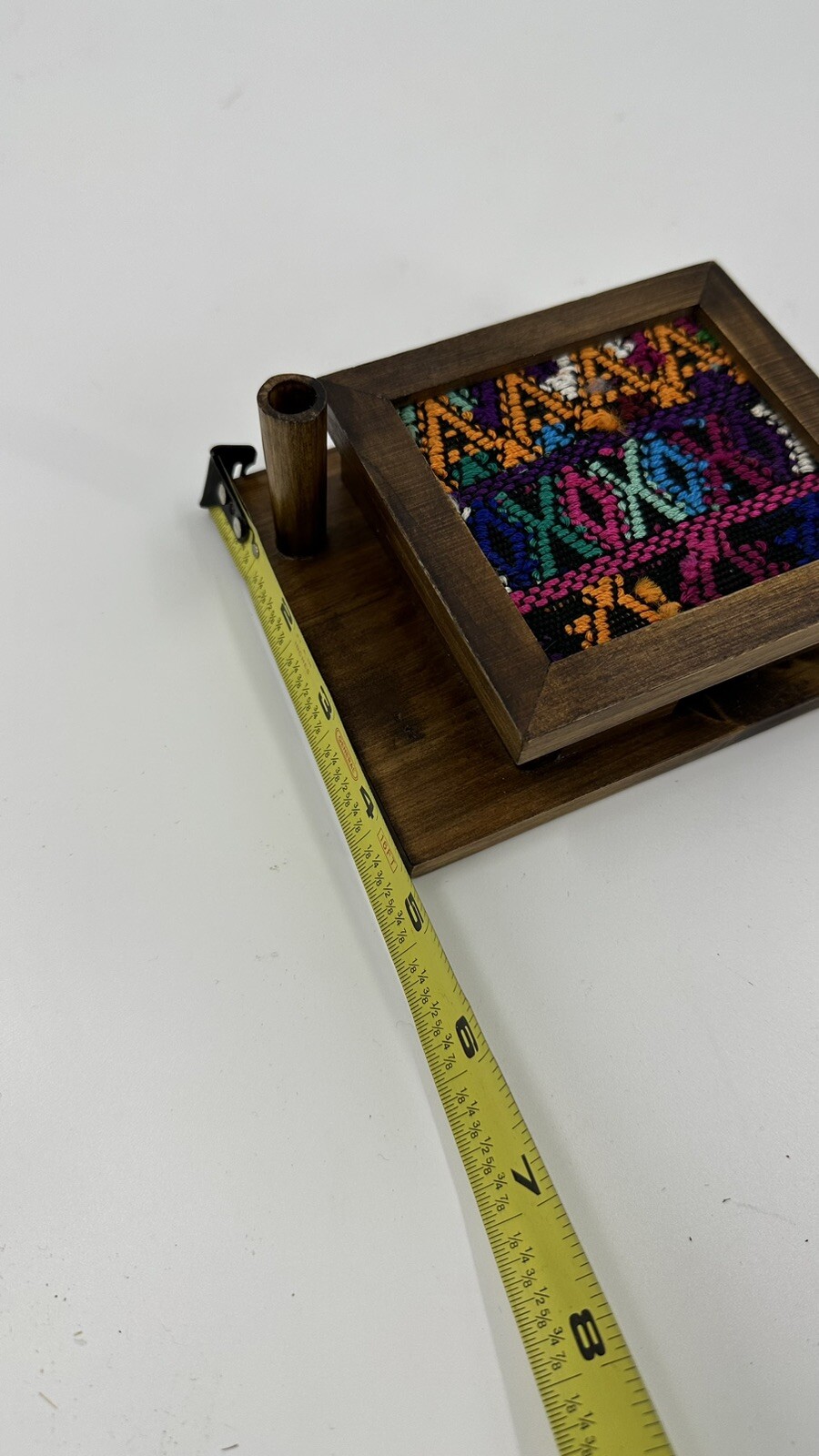 Wooden Sticky Note Pen Holder Top Desk Organizer