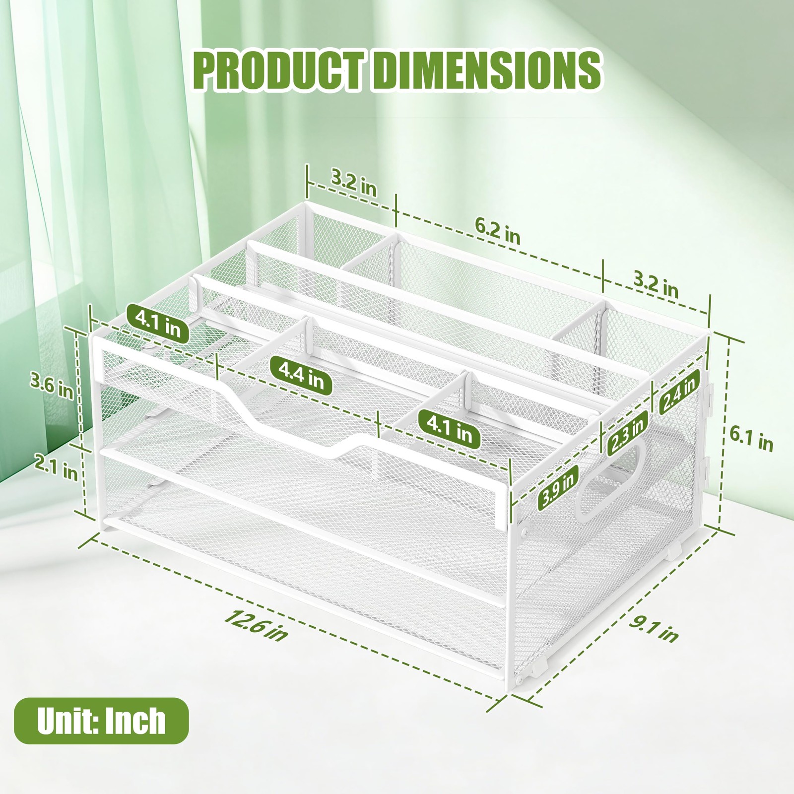 3-Tier Letter Paper Tray Desk Organizer, White Desktop File Rack Holder with …