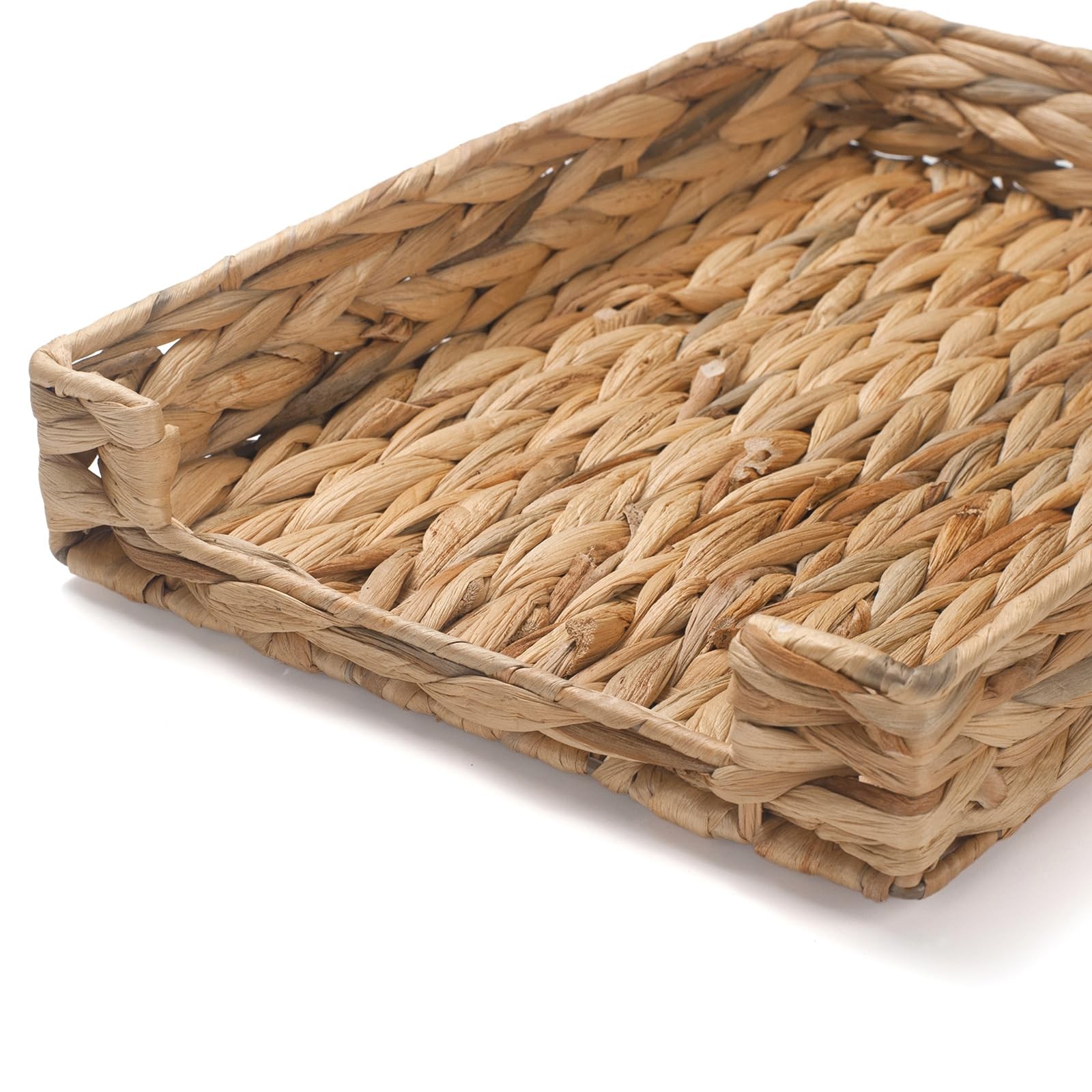 Water Hyacinth Woven Letter Desk Tray Wicker Basket Organizer Papers Document