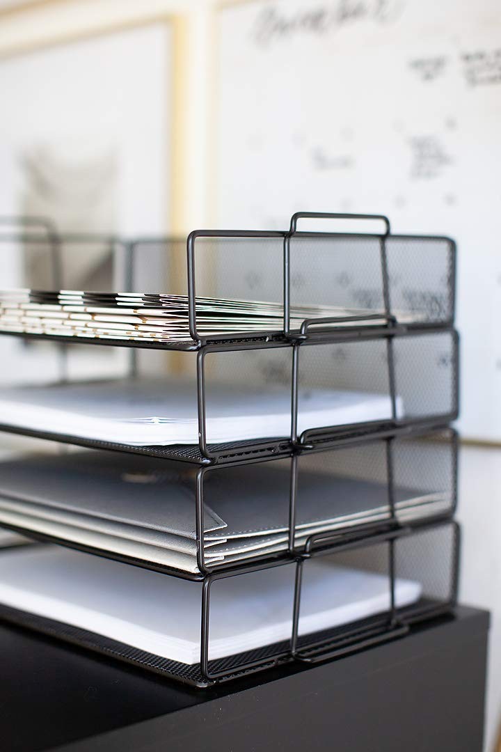 Blu Monaco Desk Organizers and Accessories Stackable Paper Tray – 4 Tier Stackab