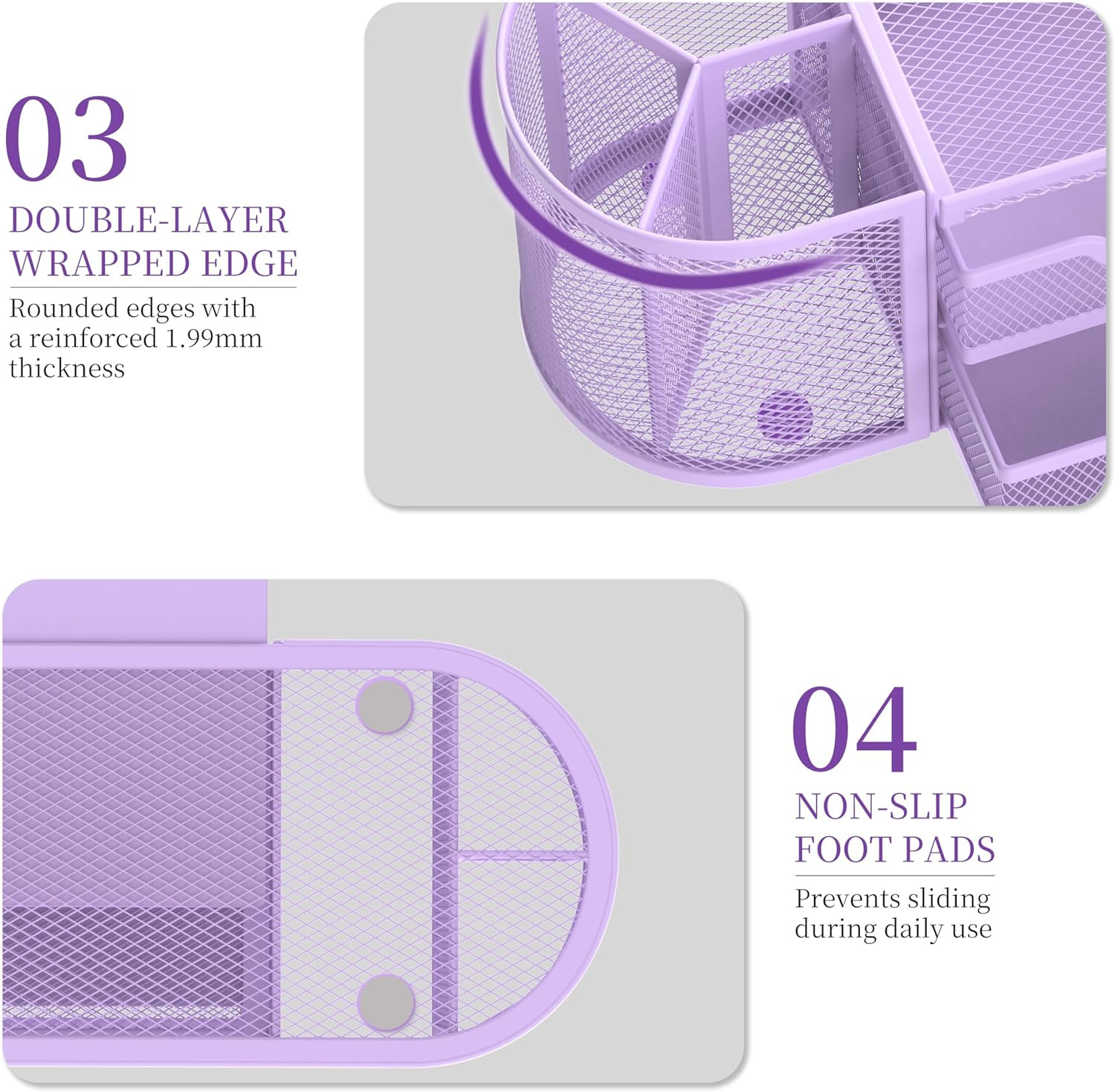 Mesh Desk Organizer, Desk Organizers and Accessories with Drawers, Pen Holder fo