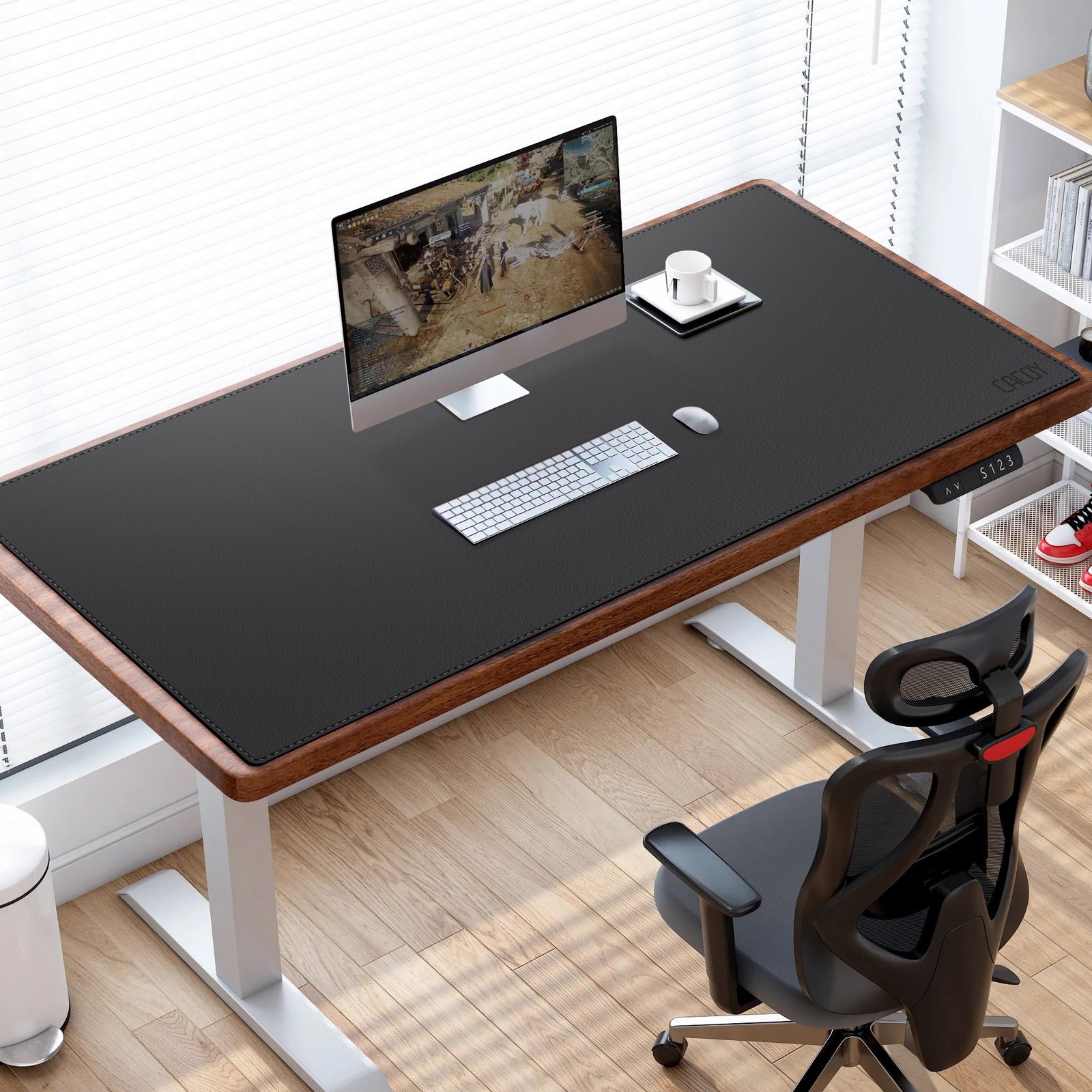Cacoy 51 X 24 Leather Desk Mat Office Desk Blotters Large Computer Gaming Mouse