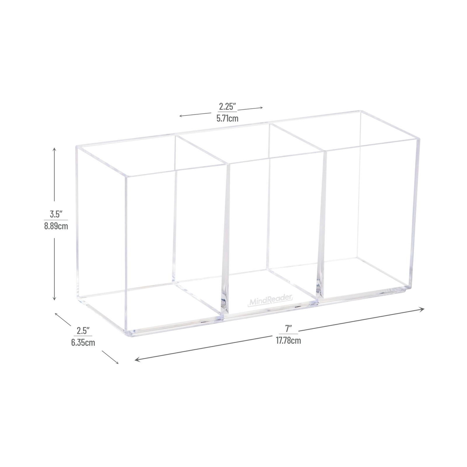 Mind Reader Pen and Accessories Holder, Clear