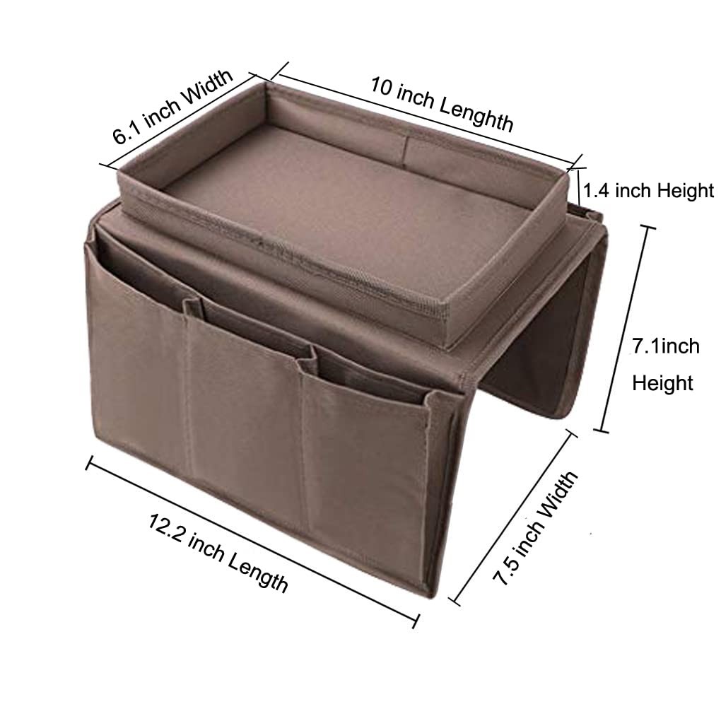 Sofa Armrest Organizer with Cup Holder Tray Chair Arm Coffee, Top